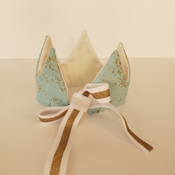 NEW Handmade Gold Fabric Kids Birthday  Crown - Picture 9 of 10